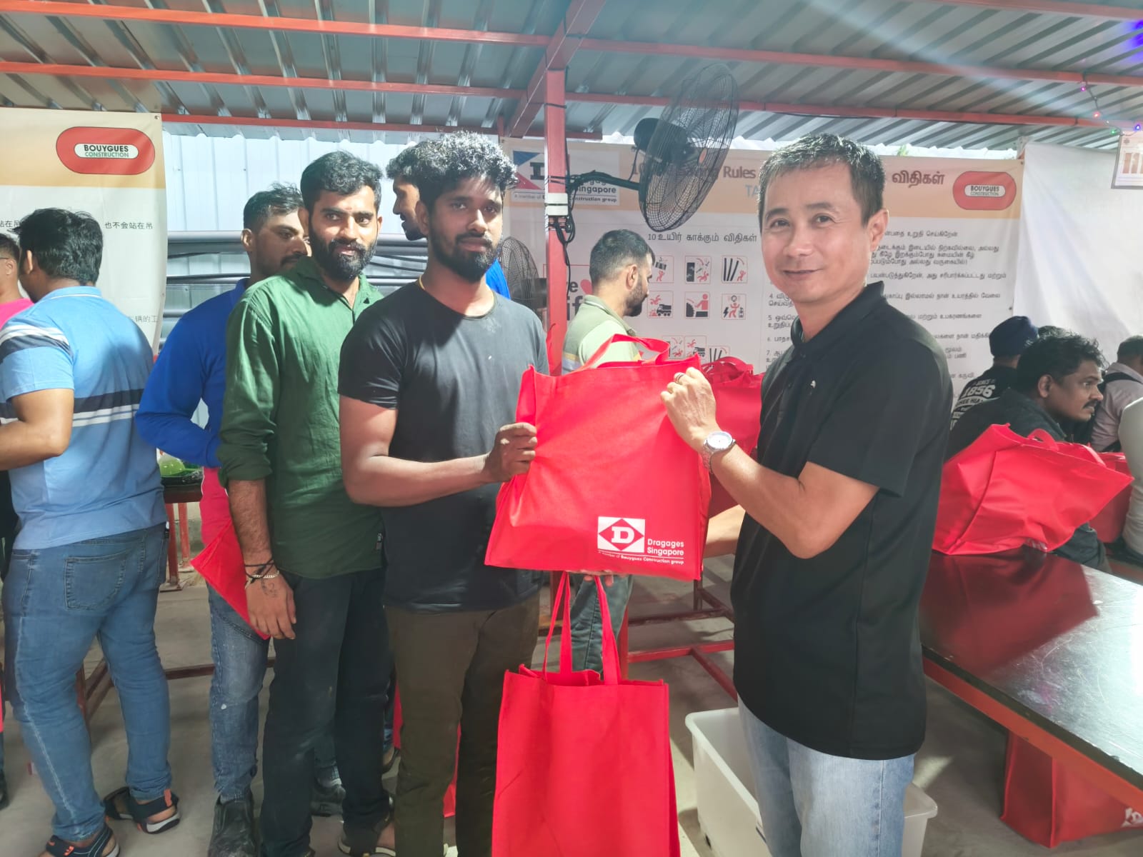 Ting at the recent Workers Donation Drive organised by Dragages