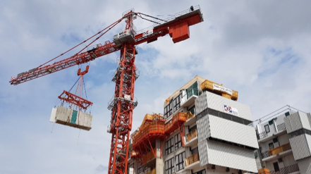 tower crane hoisting of ppvc module