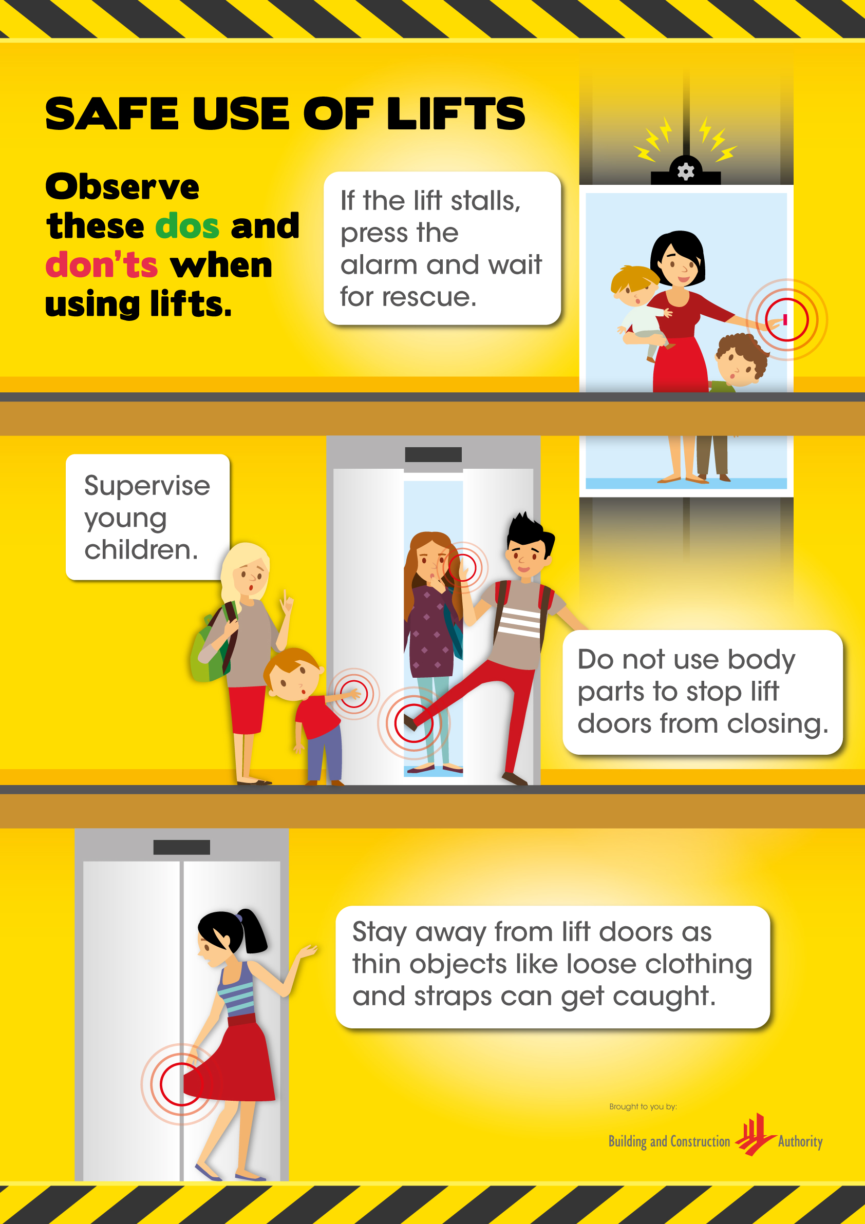 observe these dos and don'ts when using the lifts