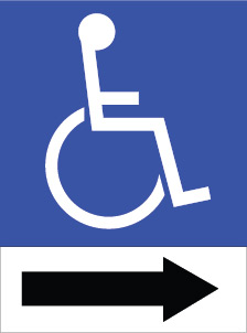 Symbol of Access with directional sign